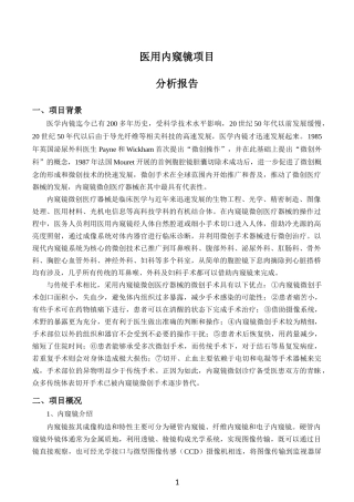 内窥镜项目分析报告