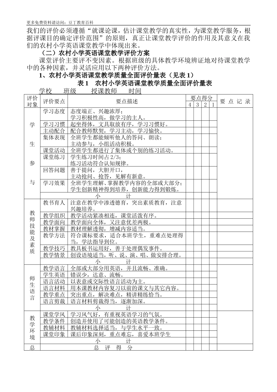 农村小学英语课堂教学评价研究_第2页