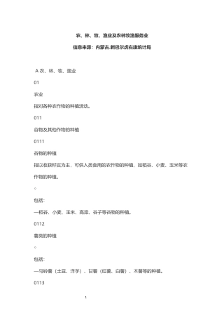 农林牧副渔服务业分类