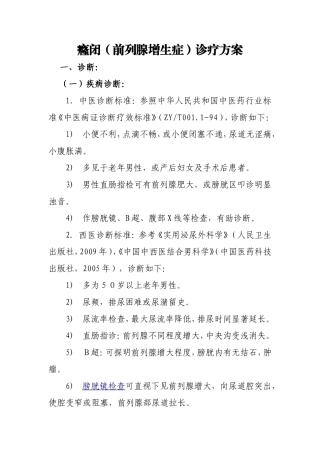 前列腺增生症诊疗方案
