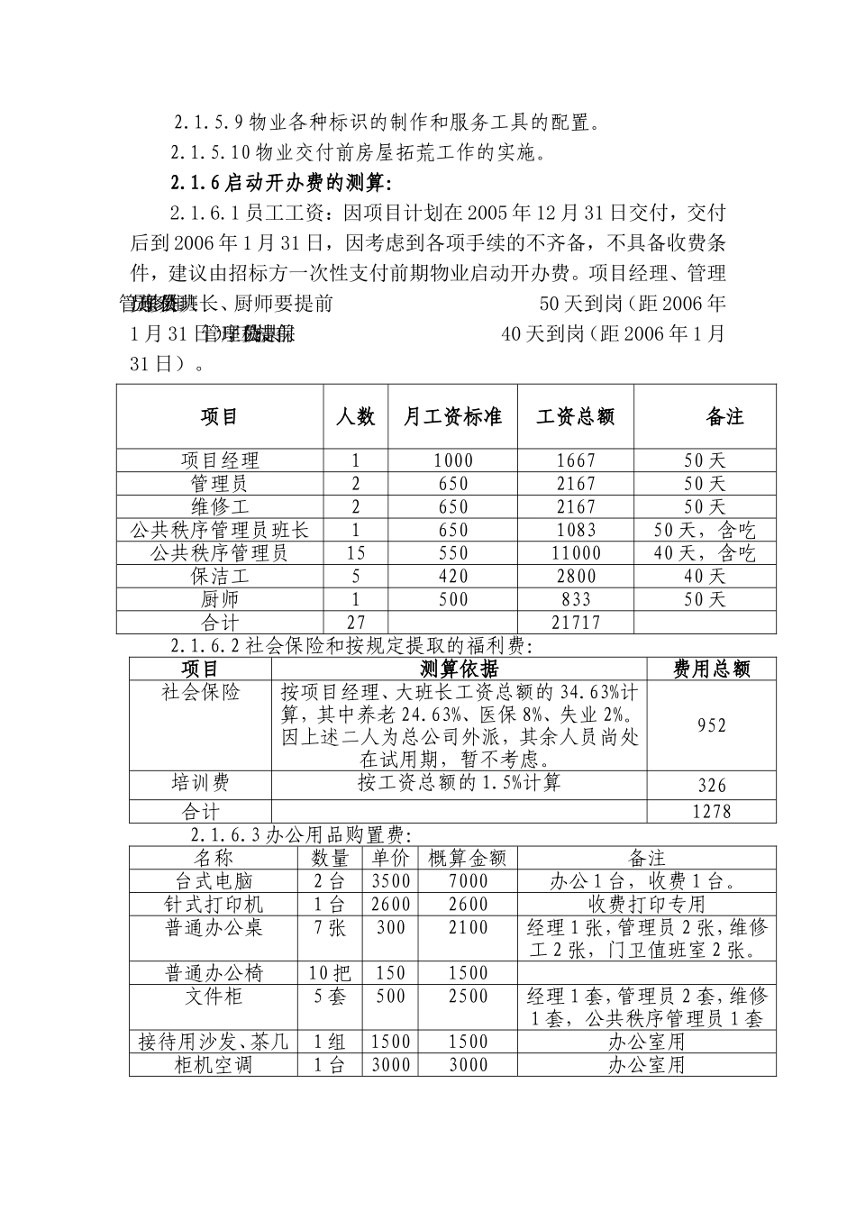 前期介入管理方案及物业费测算方案_第3页