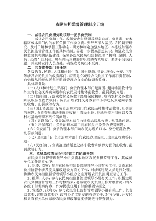农民负担监督管理制度汇编