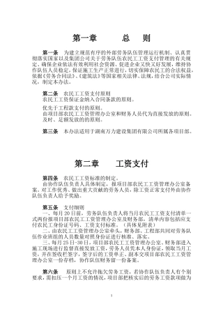 农民工工资支付管理办法