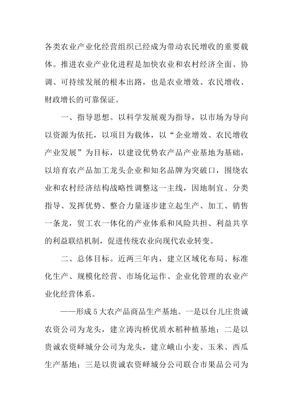 农业产业化实施方案_第2页