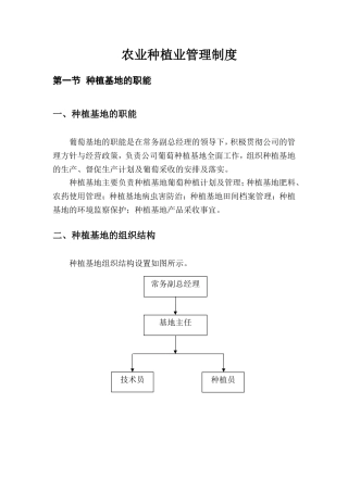 农业种植业管理制度
