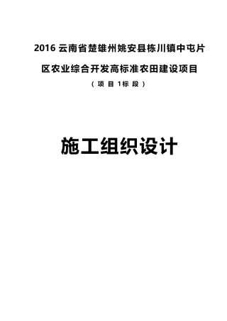 农业综合开发高标准农田建设项目施工组织设计