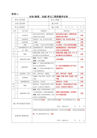 农村饮水工程质量评定表格