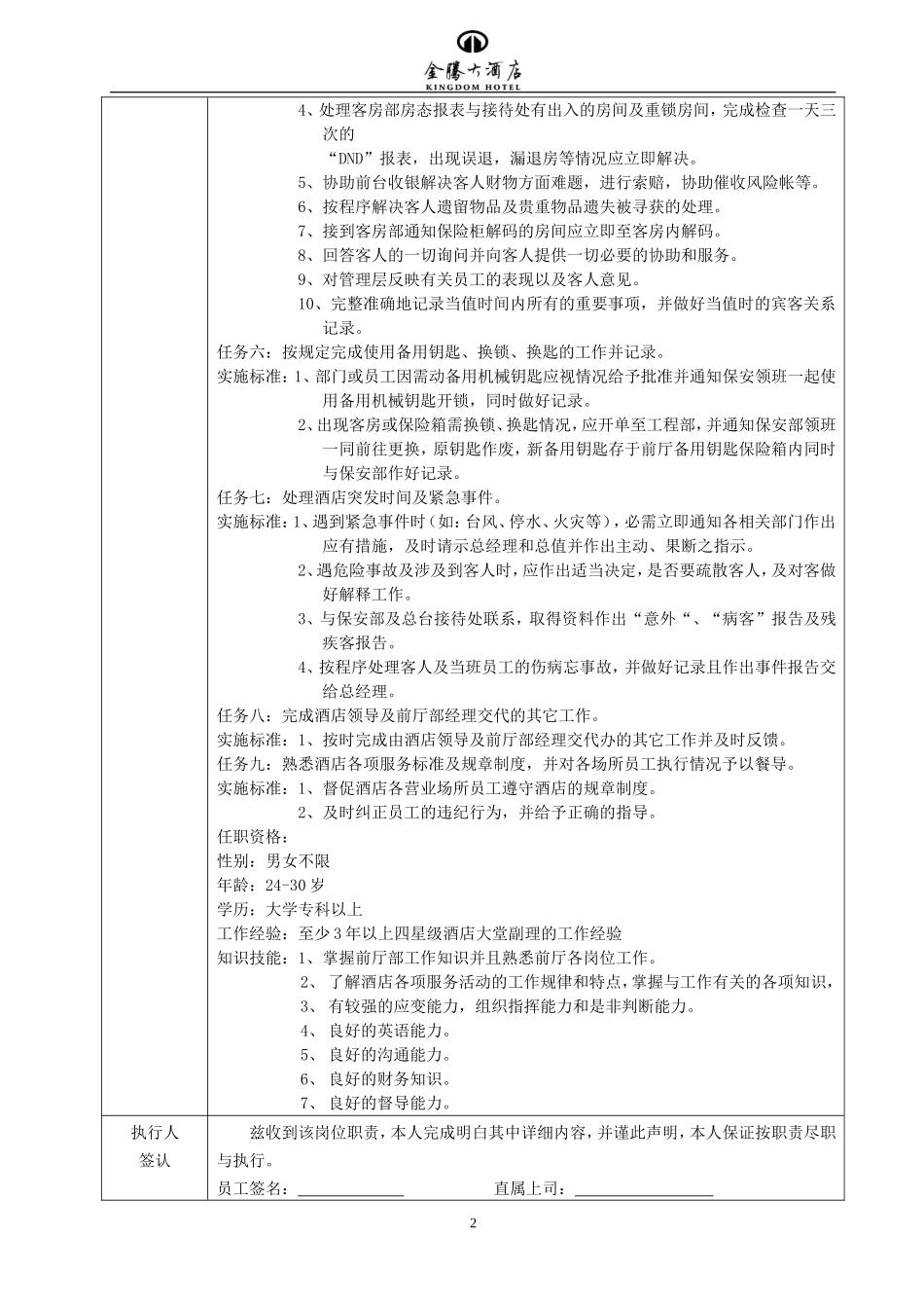 前厅部管理手册_第2页