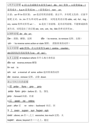 前缀-后缀-词根表
