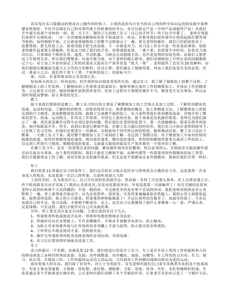 刨工实习报告_第2页