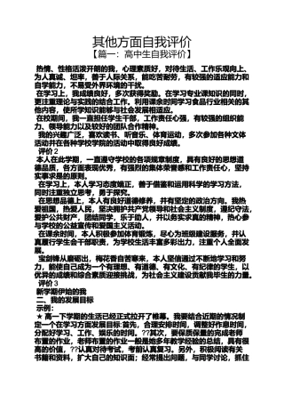 其他方面自我评价