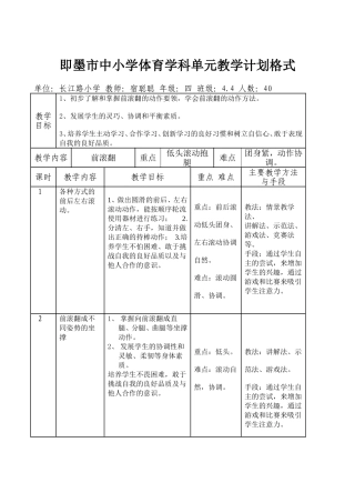 前滚翻优质课教案