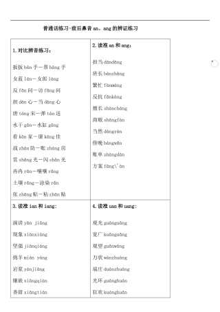 前后鼻音训练