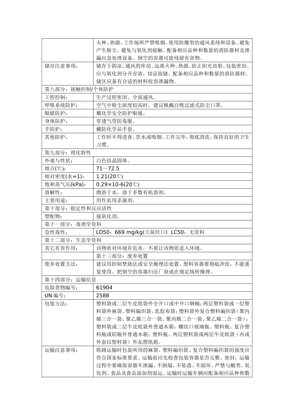 农药化学品安全说明书-MSDS_第3页