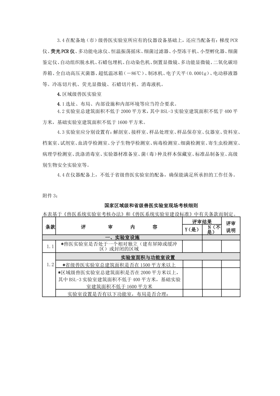兽医系统实验室建设标准等_第3页