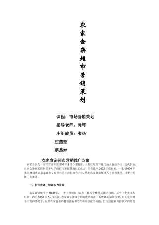 农家食杂营销方案2