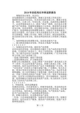 农经局长年终述职报告-word范文文档