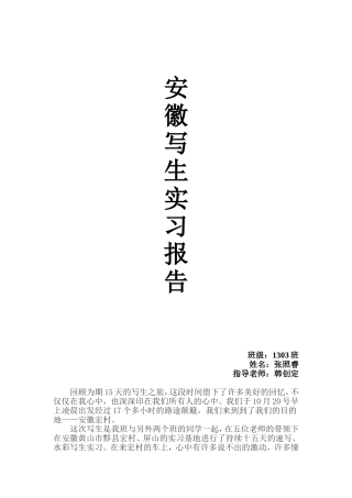 写生实习报告(同名16649)