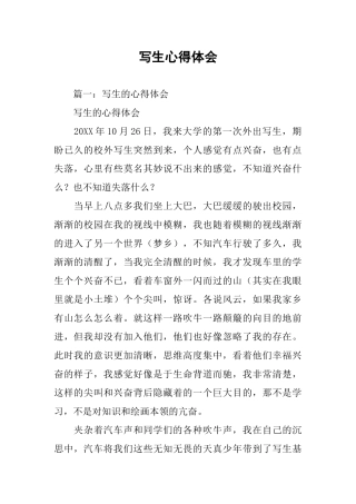 写生心得体会