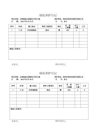 养护工程日志和照片