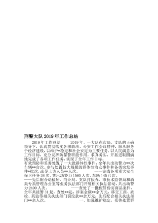 刑警大队工作总结-2019年精选文档