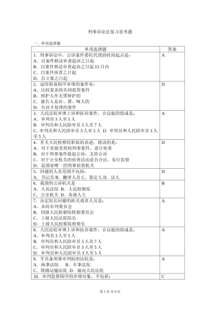 刑事诉讼法复习思考题