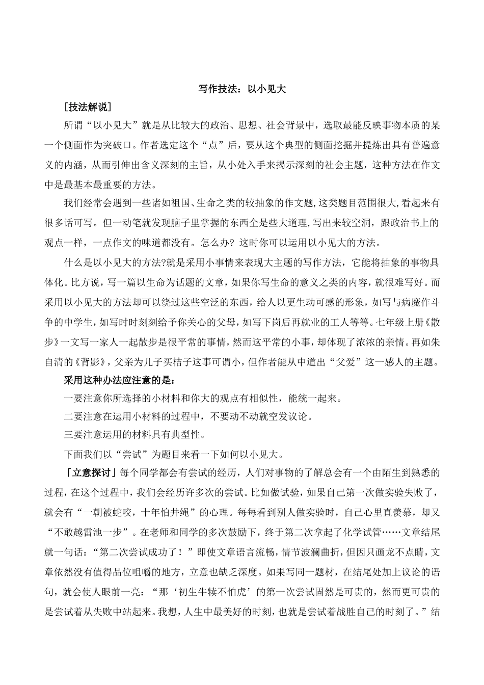 写作技法：以小见大_第1页