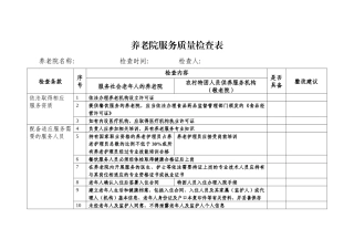 养老院服务质量检查表