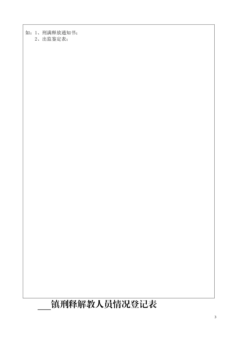 刑释解教人员安置帮教档案(样)_第3页