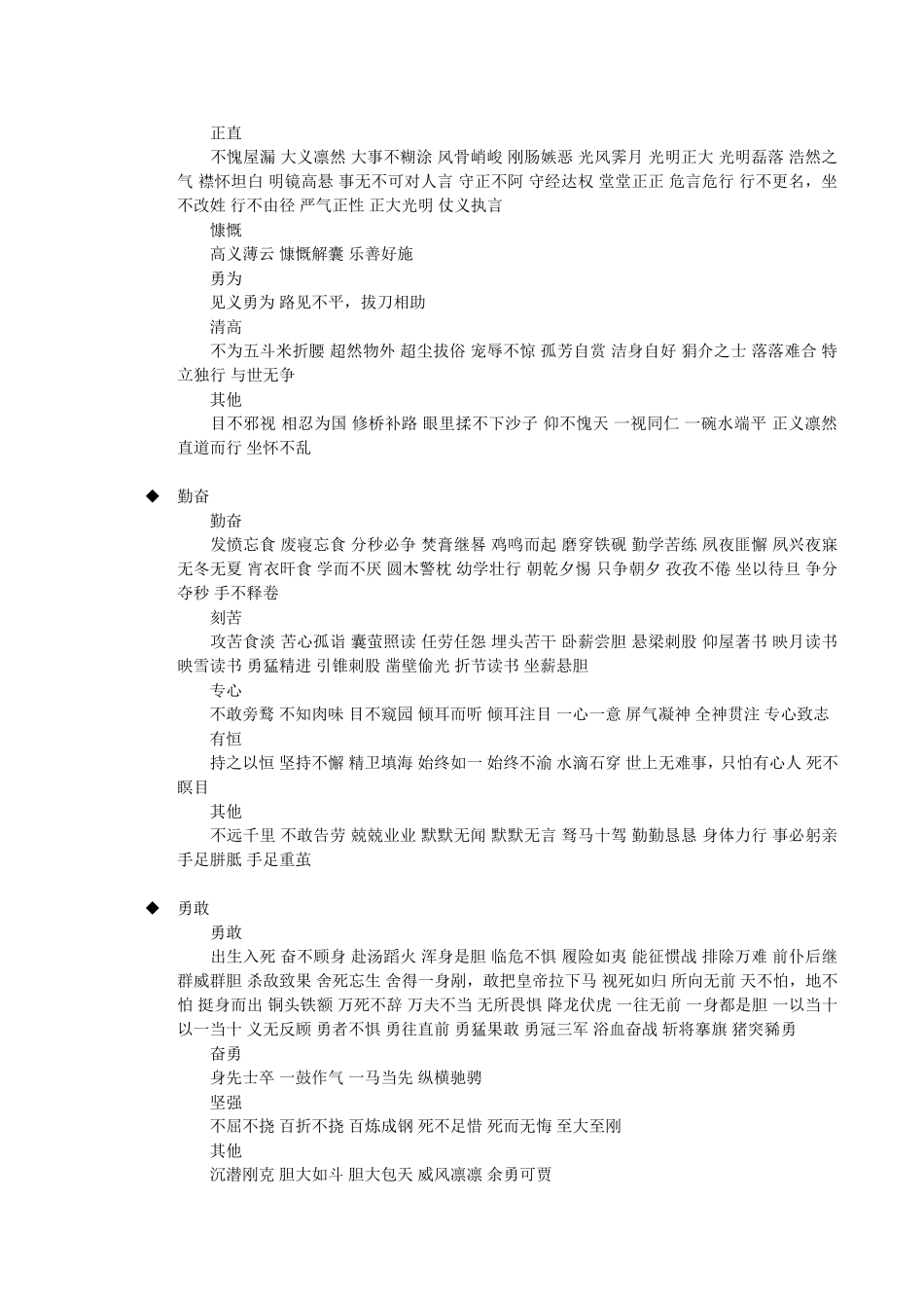 写人物思想品质的成语_第3页