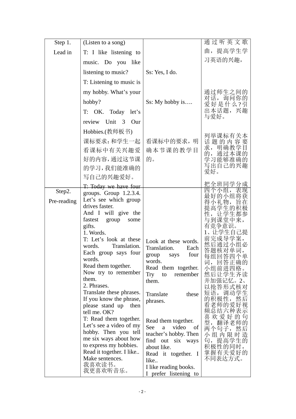 兴趣爱好教案_第2页