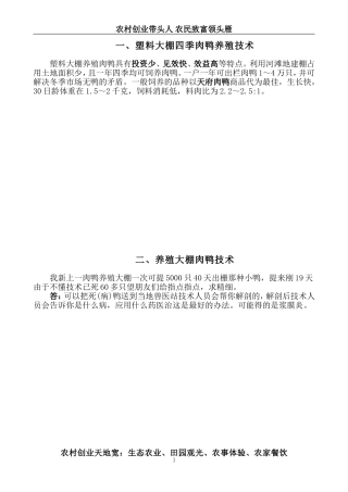 养鸭子的几个关键技术