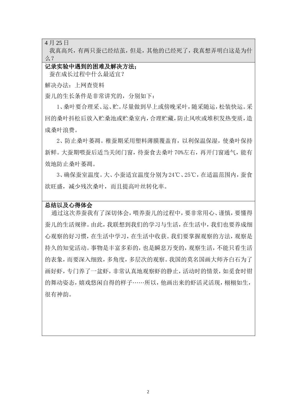 养蚕的实验报告_第2页