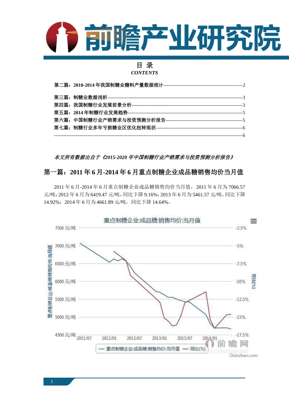 制糖行业市场发展现状以未来发展前景分析_第1页