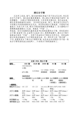 制氧沸石分子筛