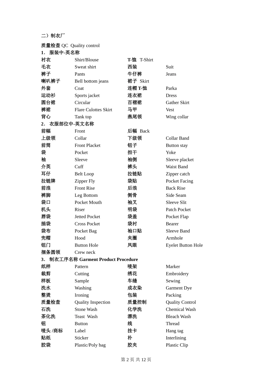 制衣厂常用术语中英文_第2页