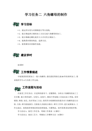 制作六角螺母工作页