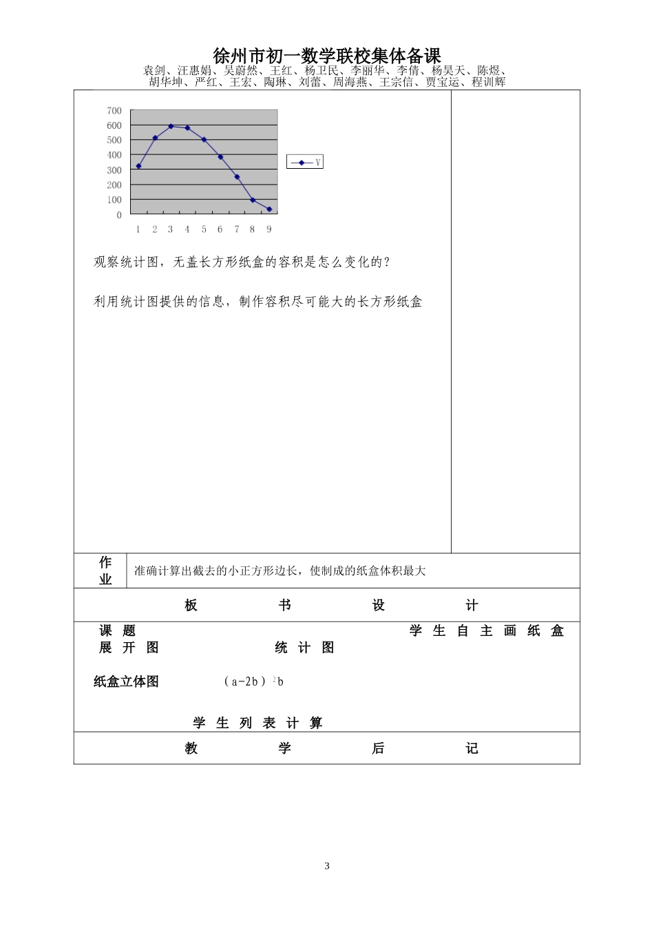 制作无盖的长方形纸盒教案徐州市初一数学联校集体备课_第3页