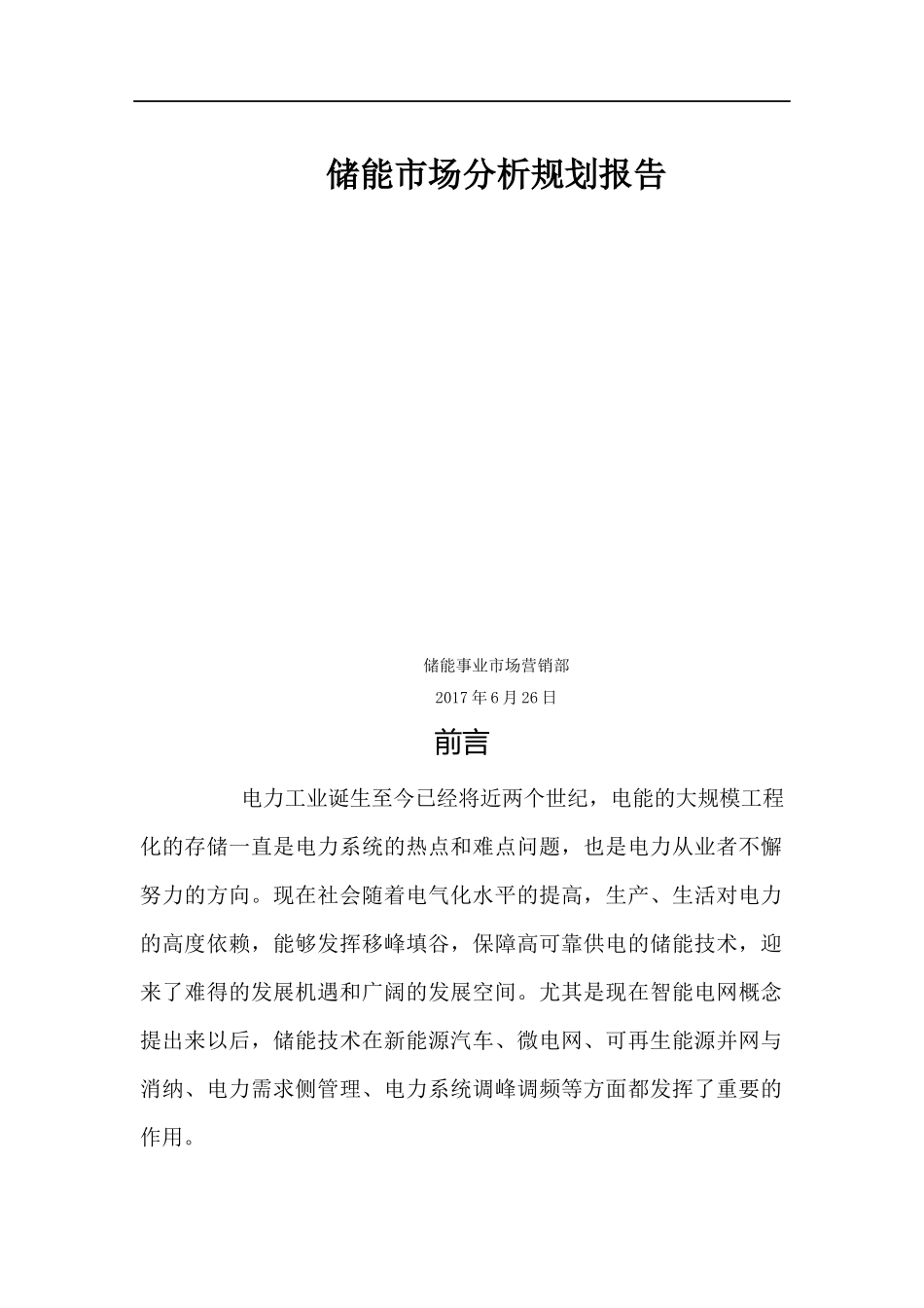 储能市场规划报告---副本_第1页