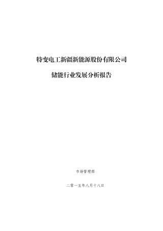 储能行业发展分析报告