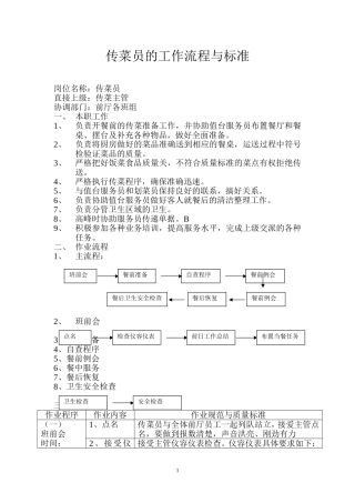 传菜员的工作流程