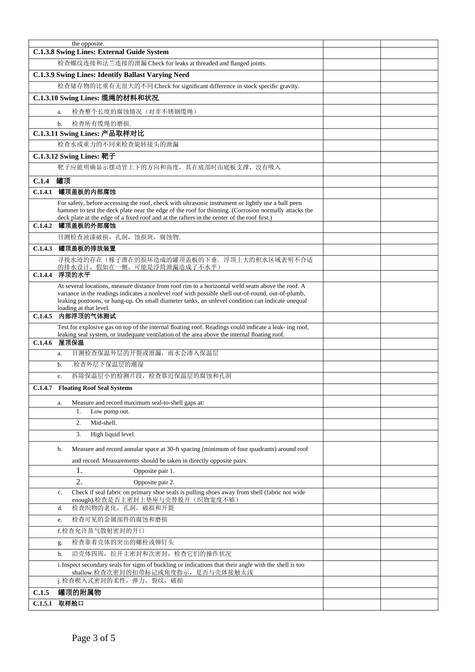 储罐在线检查检查表_第3页