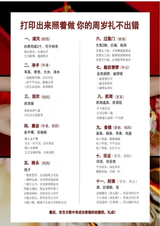 2024宝宝周岁宴抓周流程