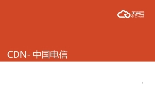 CDN中国电信介绍和营销计划