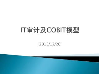 IT审计和COBIT体系