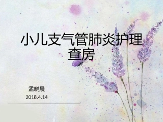 PICU支气管肺炎护理查房