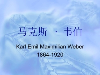 Weber马克思·韦伯