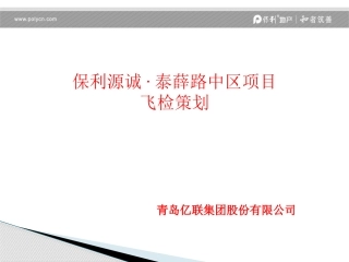 保利源诚·泰薛路南区中区飞检策划