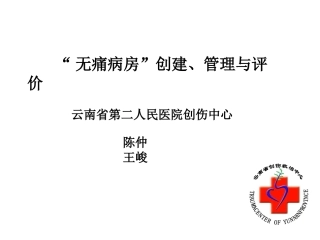 创伤无痛病房创建和评价模板