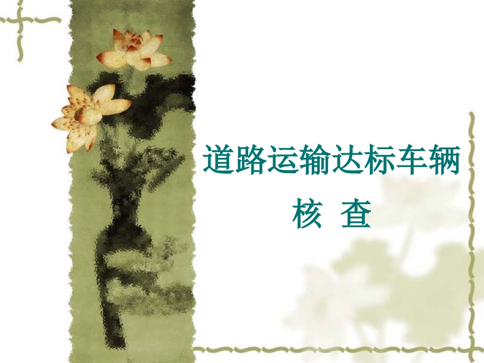道路运输达标车辆核查_第1页
